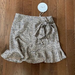 Oh Polly mali mini skirt tan and blue NWT